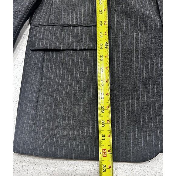 Ralph Lauren Chaps Blazer Sport 100% Wool Jacket Mens 43R Pinstripe Gray150 - Picture 6 of 15